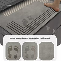 Tapis de bain en caoutchouc antidérapant-surface super absorbante à séchage rapide avec fond antidérapant sûr tapis de douche de salle de bain