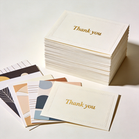 Tarjeta de agradecimiento personalizada con bloques de color y papel dorado, tarjeta de notas de negocios, tarjeta de papelería de agradecimiento para regalo a clientes.