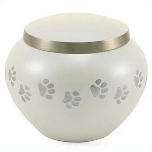 Crème Urn Odyssey en laiton pour animaux de compagnie, gravée à la main, perles blanches, gravées, pour arêtes d'animaux par axial, accessoires de maison - Product Image 1
