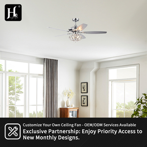 Crystal 220V 52-inch Decorative LED <b>Ceiling</b> Fan with <b>Remote</b> <b>Control</b> for the Bedroom - Product Image 5