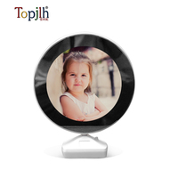 Topjlh Offres Spéciales blanc Sublimation LED miroir magique Design personnalisé miroir de maquillage rond avec lumières pour décoration de salle de bain