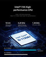 Ordinateur de bureau avec processeur Intel Tiger Lake i5 1135G7, dernière version, 11pro, 64 bits, NUC, mémoire DDR4, Win10 pro, beelink GT-KING, mini pc