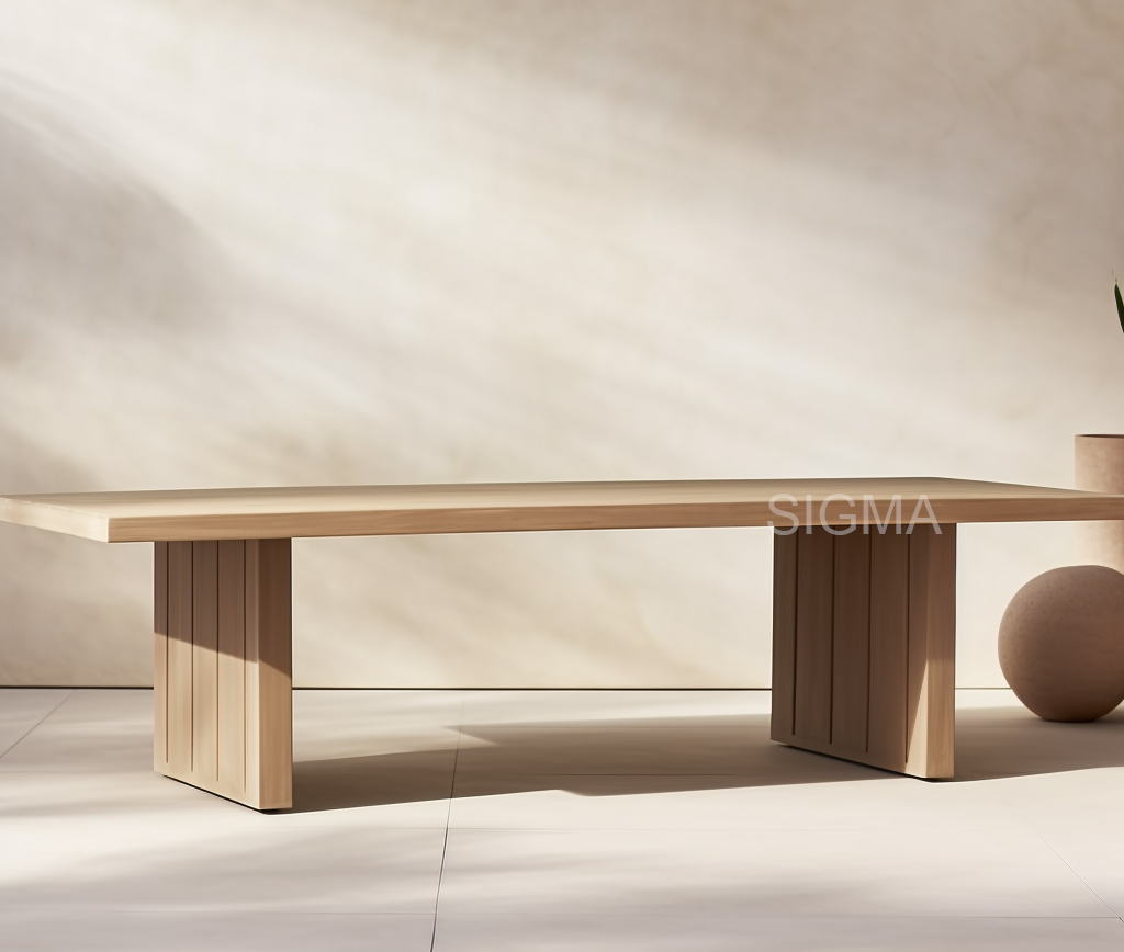 SIGMA New Arrival  Outdoor Patio Furniture  Solid Teak Wood Rectangular Dining Table Chairs Dining Table Set