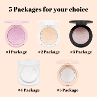 Maquillage Visage Végan : Bronzer & Illuminateur Pressé pour le Visage, 5 Couleurs Scintillantes, Sans Logo, Texture Crème Poudrée, OEM