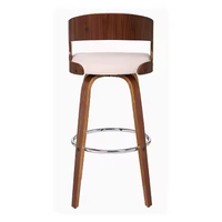 Chaise de bar rétro en bois massif de luxe léger, tabouret à dossier réglable, style américain et européen pour hôtel, salle à manger, café, rotation