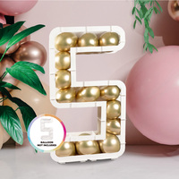 Kit de cadre de ballons numérotés réutilisables 0-9 en carton KT, support de mosaïque de chiffres pour la remise des diplômes, anniversaire, cabine photo, en vrac