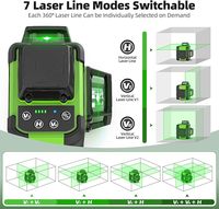 Niveau laser 4D 360° auto-nivelant avec trépied, 4 lignes croisées 360° pour la construction et la rénovation de carrelage