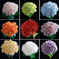 Bunga Hydrangea Imitasi Bahan PU Terasa Seperti Asli, Melembapkan, Tanaman Artifisial untuk Dekorasi Pernikahan, Hotel & Natal