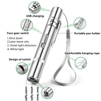 Pointeurs Laser Interactifs pour Animaux Domestiques Rechargeables USB, Lampe Ludique pour Chats, Jouet d'Entraînement pour Chats Domestiques