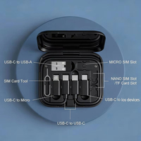 Cable de Datos Gamegaga X11, Kit de Cable USB de 60W, Carga Rápida 4 en 1, Adaptador de Carga, Cargador de Viaje para Móvil