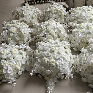 Bola <span class=keywords><strong>de</strong></span> <span class=keywords><strong>Flores</strong></span> Artificiales <span class=keywords><strong>de</strong></span> Seda Naranja Otoñal para Bodas y Fiestas, Ecológica y Realista, EG-FB-AT07 - Product Image 5