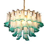 Lustre rétro français en cuivre massif avec verre artisanal, éclairage décoratif pour villa, escalier de duplex, salle à manger et chambre à coucher américaines