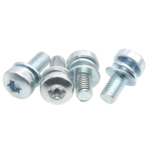 Vis à tête cylindrique Torx à <span class=keywords><strong>six</strong></span> lobes en acier au carbone zingué avec rondelle M3 X 16mm M4 M5 M6 M8 Vis à trois combinaisons - Product Image 1
