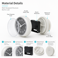 Jam Dinding Pvc Dapur Kamar Mandi, Jam Dinding Pvc Dapur, Jam Kamar Mandi, Anti Air, Cangkir Hisap, Plastik Harga Murah, Mini