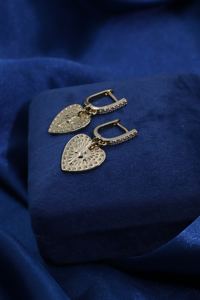 ต่างหูจี้รูปหัวใจแบบคลาสสิกสไตล์วินเทจสุดเก๋จาก Tianyu Gems  ทำจากทองเหลืองชุบทอง  สำหรับผู้หญิง - Product Image 3