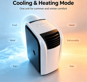 Climatiseur Portable Airwens 14000 BTU, Refroidissement et Chauffage, Unité Compacte avec Roues, Télécommande, Scénarios Applicables : Location - Product Image 4