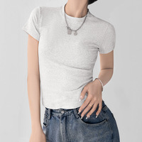 T-shirts courts imprimés en coton 220 g/m² tendance pour le sport, coupe ajustée, style Y2K, pour femmes et jeunes filles