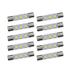 หลอดไฟโดมสีฟ้า AC 8V T6.3 3SMD 1210 3528 LED สำหรับอุปกรณ์เครื่องเสียงดนตรี ขนาด 29 มม. 31 มม. แบบฟลัดฟิทซูน 8V สีขาว หลอดไฟ 3SMD - Product Image 1