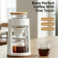 Cafetière à filtre automatique, mini machine à café pour la maison, cafetière manuelle à rotation automatique fonctionnant sur piles