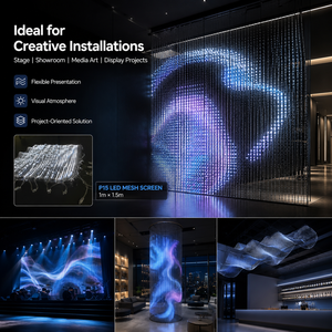 P15 Outdoor Flexible LED Mesh Screen IP68 Waterproof Transparent Building Media Facade Grid Display P15 Outdoor Flexible LED Mes - Product Image 6