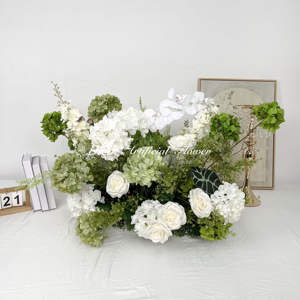 Toptan Düğün Yolu Çiçek Yolu Süsü İpek Yapay Çiçek Yolu Süsü Düğün Yolu Süslemeleri Yeşil Çiçekler Düğün - Product Image 6