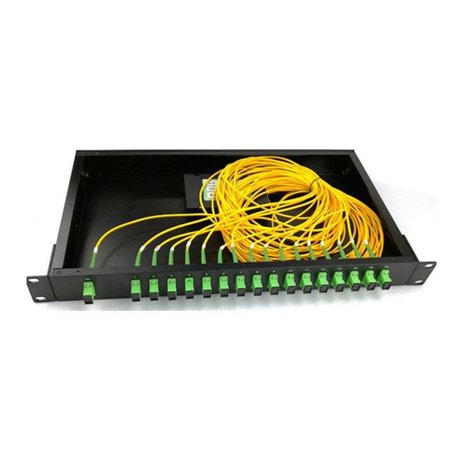 Optical Rack Type 1x 32 2 X 16 Fiber PLC Splitter 1U 19 Rack Mount with SC-APC UPC Connectors GPRS Rack Mount Splitter Box