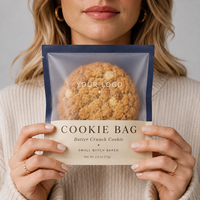 Sacs d'emballage personnalisés en BOPP transparent givré avec logo imprimé, thermoscellables, pour aliments, pâtisseries, bonbons, biscuits