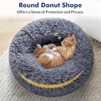 Lit de luxe en peluche toutes saisons pour animaux de compagnie coussin rond doux pour chien pour petits chats tapis de lit amovible pour canapé de chenil