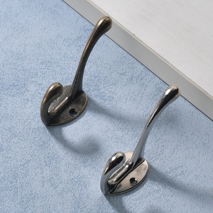 Heavy-duty Modern Entrance Zinc Alloy <strong>Wall</strong> <strong>Hook</strong> with 2 <strong>Hooks</strong> for Hanging Towels Clothes &amp; <strong>Keys</strong>-Multifunctional Design - Product Image 1