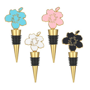 Petal Shaped Wine <b>Stopper</b> Metal Sealing Bottle <b>Stopper</b> Blue Pink White Black Simple Style - Product Image 3