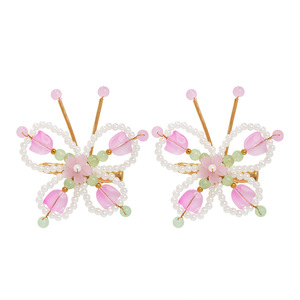 Pince à cheveux papillon perlée, nouveau style chinois, accessoire capillaire féerique pour enfants, style Hanfu ancien, frais et élégant - Product Image 5