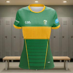 เสื้อฟุตบอล GAA gaelic สำหรับผู้หญิงเสื้อเจอร์ซีย์ฟุตบอลแบบไอริช100% ผ้าโพลีเอสเตอร์สีทึบพิมพ์ลาย - Product Image 3