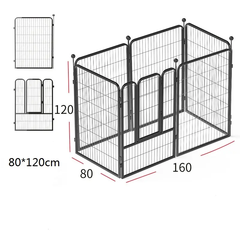 Gratis Combinatie Hond Kinderbox Indoor Hond Isolatie Hek Kooi 80*120-6Pcs