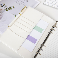 Mignon classeur personnalisé à 6 anneaux en or A6 taille en cuir PU planificateur quotidien carnet enveloppes transparentes recharge cadeau