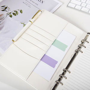 Carpeta de anillas bonita personalizada de 6 anillos dorados, tamaño A6, planificador diario de cuero PU, cuaderno transparente, sobres de efectivo, regalo de recarga - Product Image 2