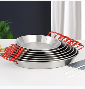 Platos de cena duraderos de acero inoxidable, 30 cm, paellera - Product Image 2
