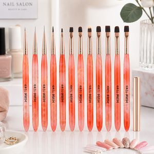 Ensemble de pinceaux à ongles multi-pointes, pinceaux triangulaires, ronds, plats, en forme de pétale pour la peinture au gel, la décoration des ongles - Product Image 1