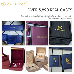 Caja de Joyería de Lujo Zebo al Por Mayor, Empaque de Joyería Personalizado de Cuero PU para Brazalete, Pendiente, Pulsera, Collar y Anillo - Product Image 6