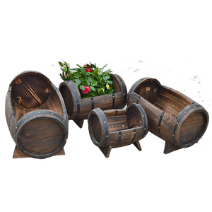 Grands pots à arbres de jardin d'extérieur, jardinage au whisky, plantes <span class=keywords><strong>en</strong></span> bois, <span class=keywords><strong>pot</strong></span> à fleurs, baril <span class=keywords><strong>en</strong></span> bois, jardinière - Product Image 1