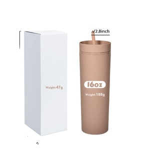 Gobelet isotherme mince et élégant en acrylique mat de 16 oz, sans BPA, écologique, personnalisable, avec couvercle à paille pour DIY – Meilleures ventes - Product Image 5