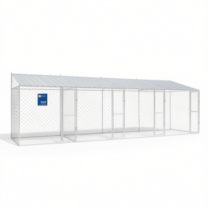 Cage pour chien 314,96 x 78,74 x 101,57 pouces en fil d'acier galvanisé, toit en acier, abri extérieur pour animaux de compagnie, grande race, design moderne - Product Image 1