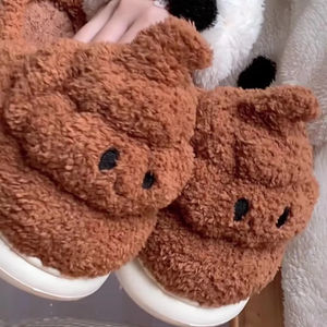 XIXITIAO RTS Pantoufles de haute qualité marron en forme de <span class=keywords><strong>caca</strong></span>, <span class=keywords><strong>chaussures</strong></span> pour hommes, pantoufles en peluche mignonnes pour adultes, chauffe-pieds amusants pour l'intérieur - Product Image 4