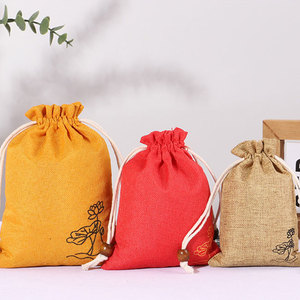 Bolsas de Compras de Lino Coloridas con Logotipo Personalizado, Bolsas de Regalo de Joyería con Cordón de Yute y Tela de Algodón para Empaque de Productos Textiles - Product Image 4