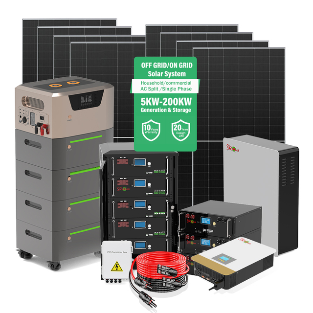 Complete Solar Kit 5KW 10KW 110V 220V AC Split Off Grid Power Generation and Storage 100KW 200KW 300KW 400KW 500KW Solar System