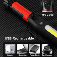 Lampe de travail pour réparation automobile 360 °   Lampe de travail rotative COB à LED rouges, fixation magnétique réglable, affichage numérique