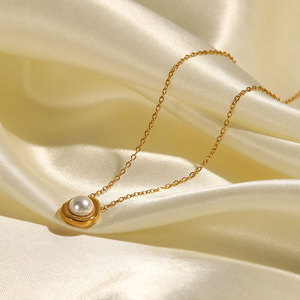 Collar con Colgante Personalizado de Acero Inoxidable 316L, Chapado en Oro PVD de 14K y 18K, Joyería Fina de Moda, Collar de Perlas al por Mayor para Mujer - Product Image 1