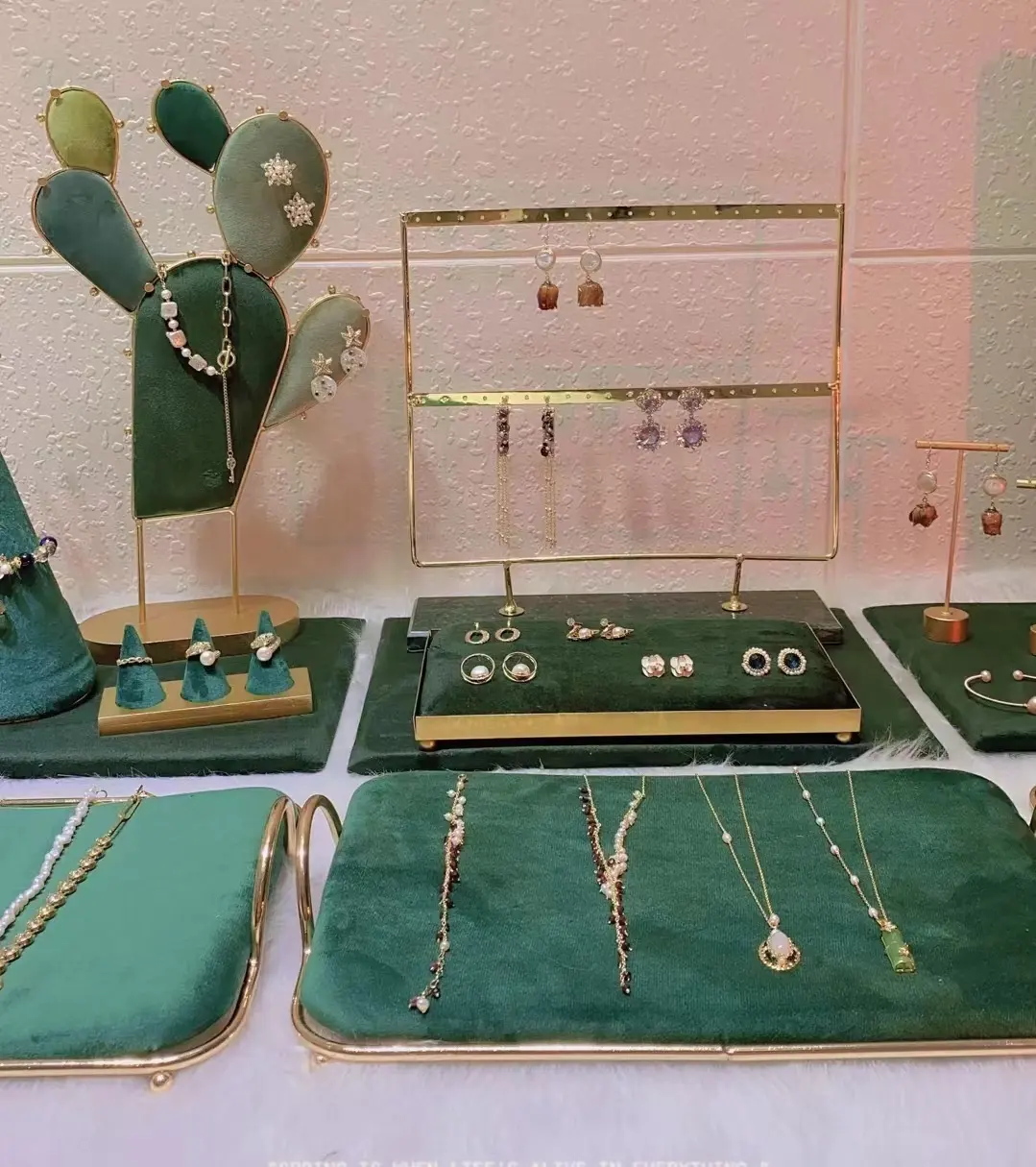 Luxury Jewelry Display Tray Earring Jewelry Packaging Velvet Tray Organizer Display Jewelry Tray