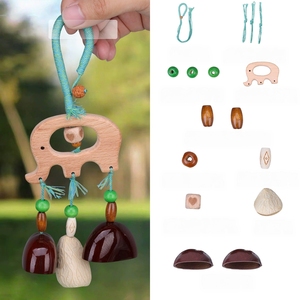 Wholesale Natural Fruit Shell <b>Wind</b> <b>Chime</b> Car Accessory Hollow Beech Elephant Shape Handmade Bag Hanging Ornament - Product Image 3