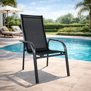 <span class=keywords><strong>Fauteuil</strong></span> d'extérieur empilable en <span class=keywords><strong>aluminium</strong></span> à dossier haut FULL ALU STACK, chaise en maille d'<span class=keywords><strong>aluminium</strong></span> pour patio, jardin, <span class=keywords><strong>camping</strong></span>, durable, antirouille, design empilable - Product Image 3