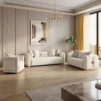 Ensemble de canapés sectionnels modernes en cuir capitonné avec design modulaire, pour appartement et hôtel, options tissu/cuir, pieds en acier inoxydable doré